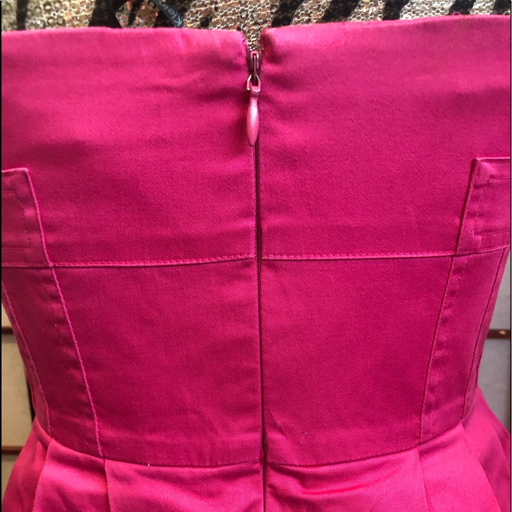 Calvin Klein Pink Strapless Tea Length Dress 6 - Picture 6 of 8